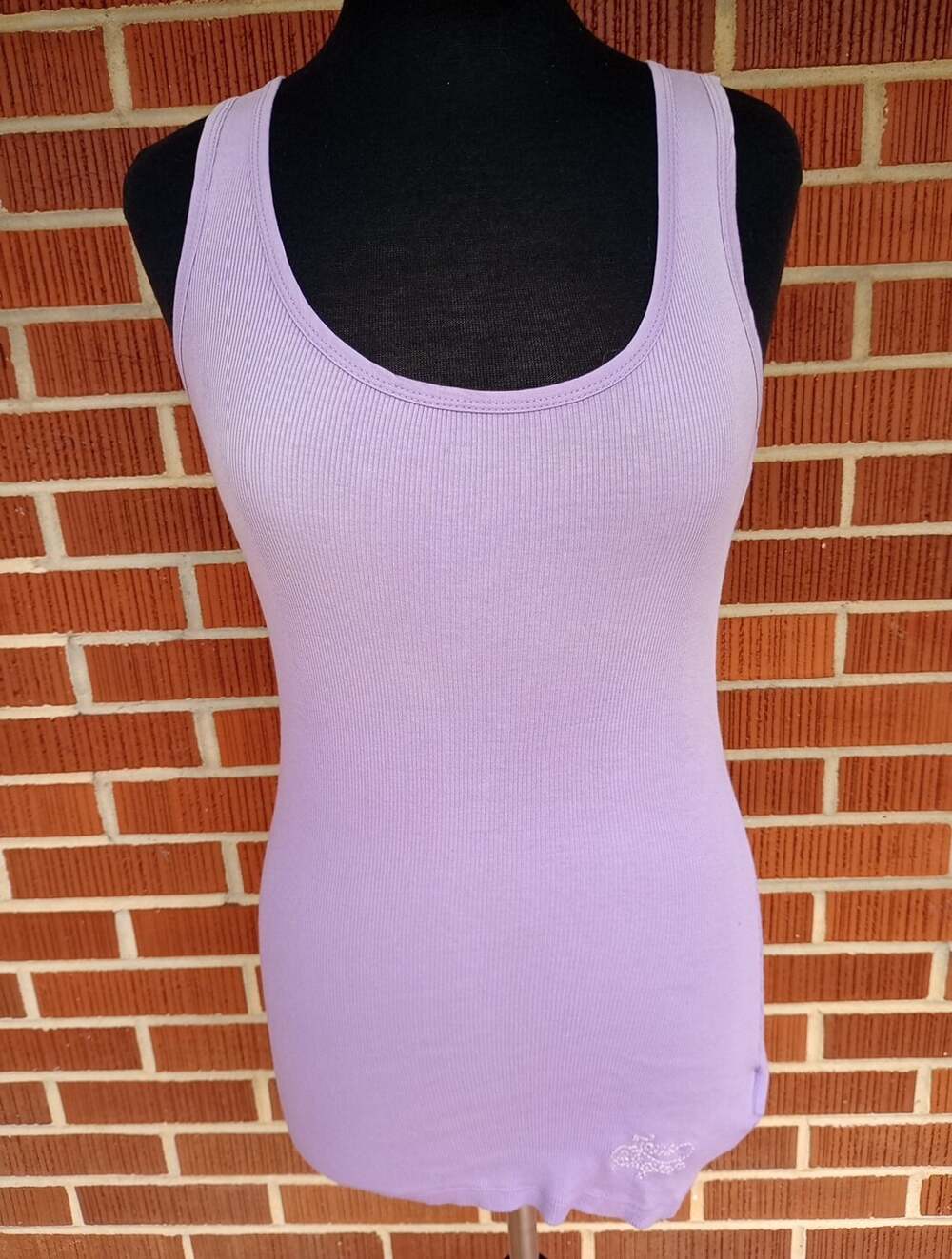 True Religion Embroidered Faded Violent Tank Top Women's Made In The USA.